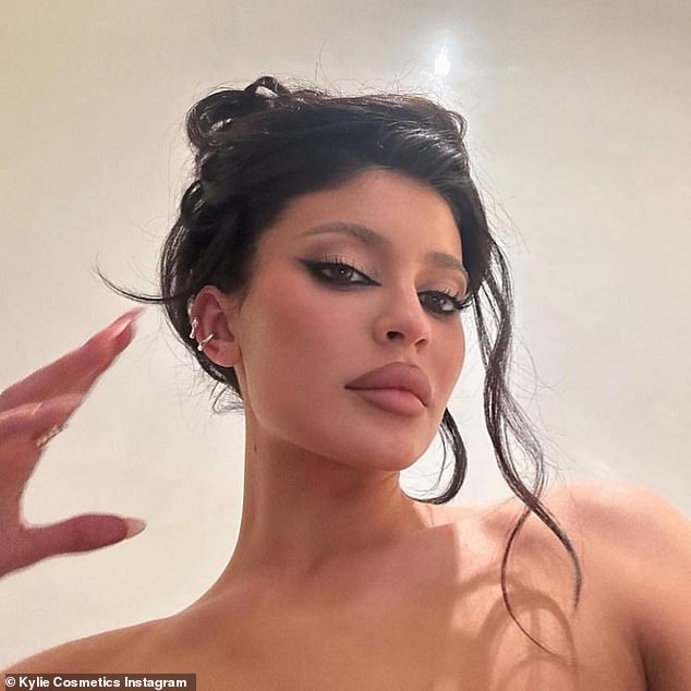 Looking good: The 25-year-old star sported smoky cat eyes with nude lips, done by her makeup artist Ariel Tejada