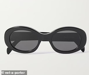 Celine Eyewear Triomphe Oval Frame Acetate Sunglasses: $510