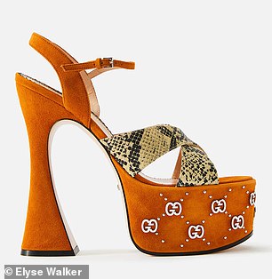 Gucci Python Interlocking G Studded Sandal: $1,290