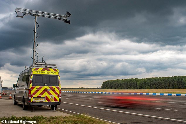 On the hunt: The 'Big Brother' van was used by Warwickshire Police in 2022 to track down traffic offences.  In the first 64 hours of use, it caught more than 500 people who weren't strapped in