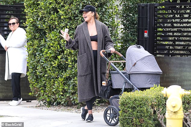 Just a few weeks ago: Teigen welcomed her baby boy on January 13