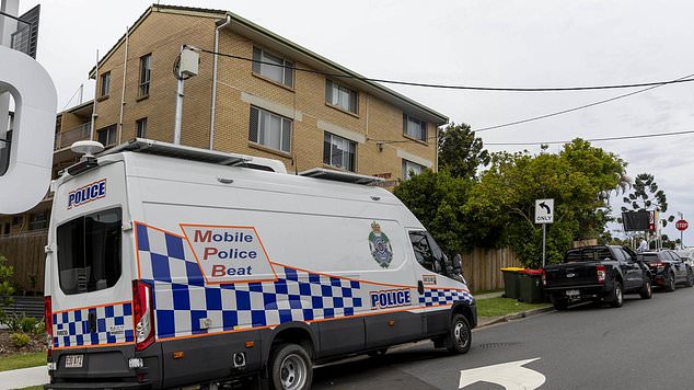 Ms Sleeman's body was discovered in the boot of her own car parked in a Brisbane drive block (pictured the location where Ms Sleeman's body was found)