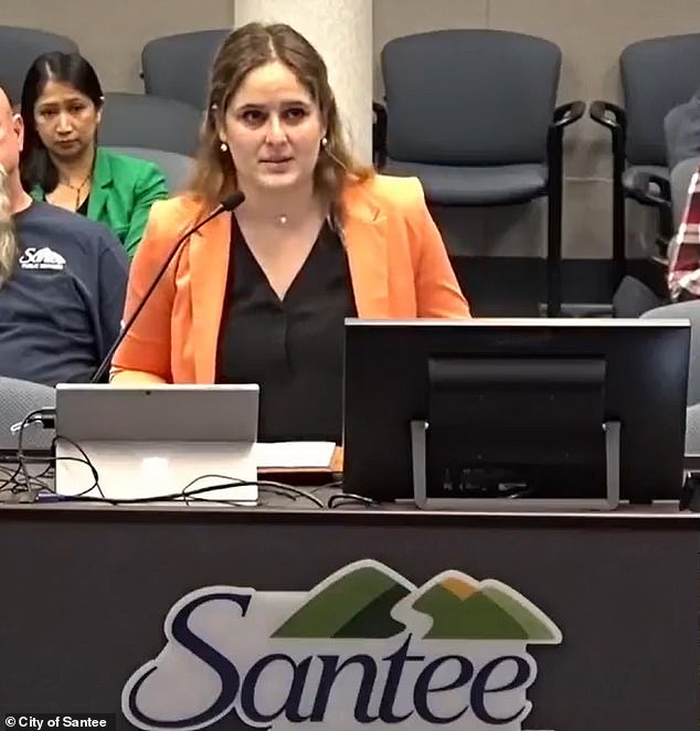 Rebecca Philips, 17, addressed Santee City Hall on Wednesday night.