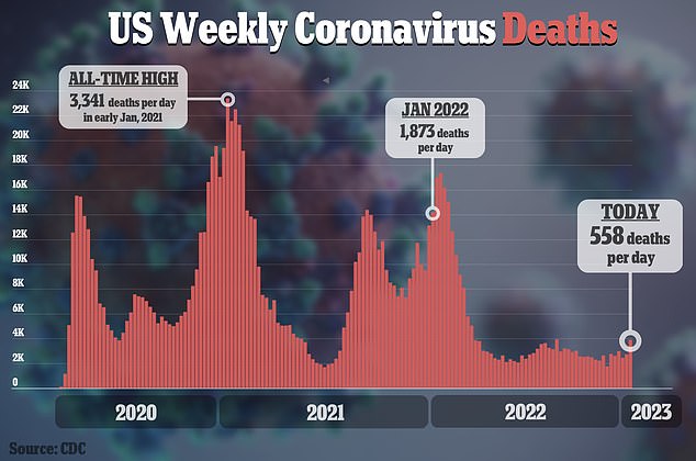 Latest official data shows there were 558 fatalities every day in the week ending January 11 — up 44 percent in a week. But experts are not panicked over the relatively sharp rise, saying it is likely down to 'backfilling' deaths that were not registered over the vacation period