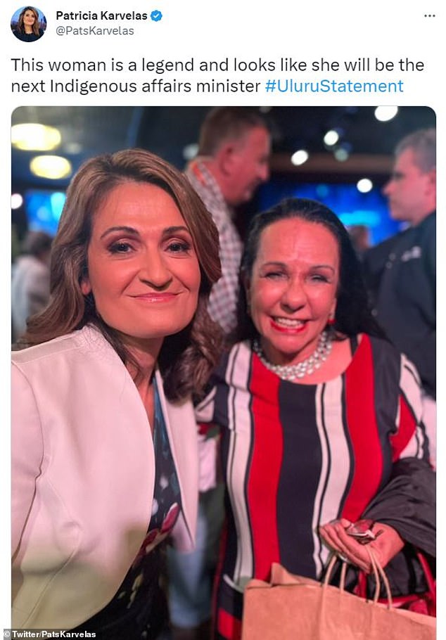 ABC Radio National host Patricia Karvelas (left) was warned for being biased after sharing a selfie calling Indian Affairs Minister Linda Burney (right) a 'legend' on Twitter on the night of the 2022 federal election