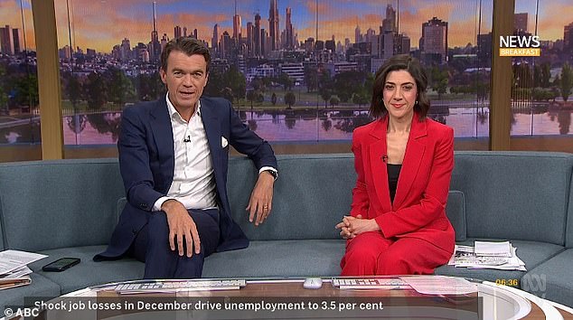 Meanwhile, ABC presenter Michael Rowland (left, with Emma Rebellato) doubled down on his network's decision not to cover Michael Clarke's late-night fight with Karl Stefanovic, dismissing the most talked about story in Australia this week as 'non-news'