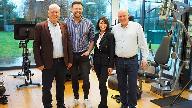 Investment: Andy Bell (left) with Transform Hub founder James Calderbank, co-founder Wendy Barker, and former AJ Bell executive Fergus Lyons