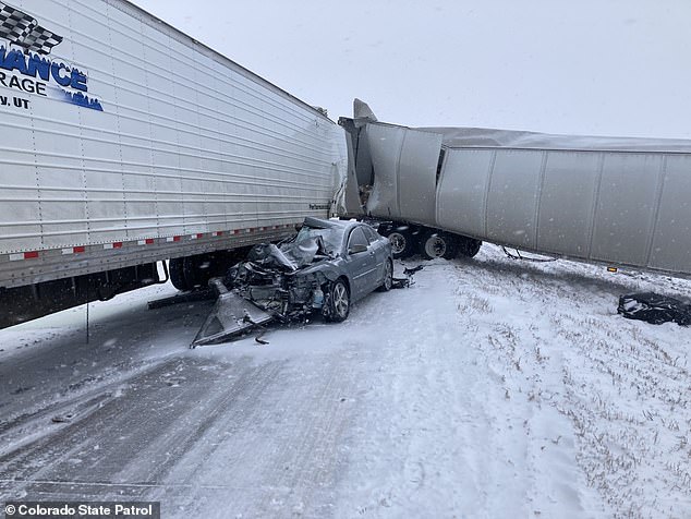 A 160-mile stretch of I-70 was closed in both directions in Colorado after an accident involving nine trucks and 12 cars.