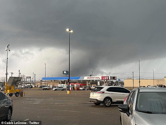 A tornado can be seen tearing through Alabama as damage is reported across the state.