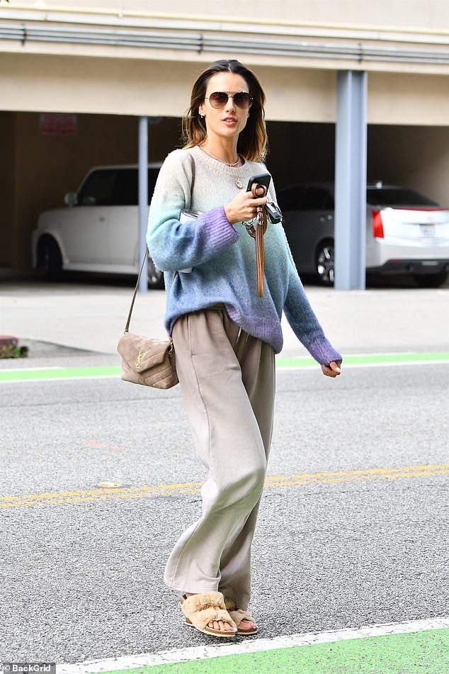 Cool girl: Alessandra Ambrosio looked effortlessly cool while stepping out in Santa Monica, California on Saturday