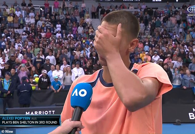 Alexei Popyrin emotional post match interview after shocking Taylor Fritz