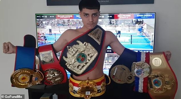 A decorated amateur boxer from Colorado has died from serious injuries sustained in a car accident, his family has revealed.  Donovan Garcia, 15, suffered severe brain injuries after an accident on January 11, according to the family's GoFundMe page.  Doctors recently ran final tests on him, but he was unresponsive and he was declared legally dead last week.