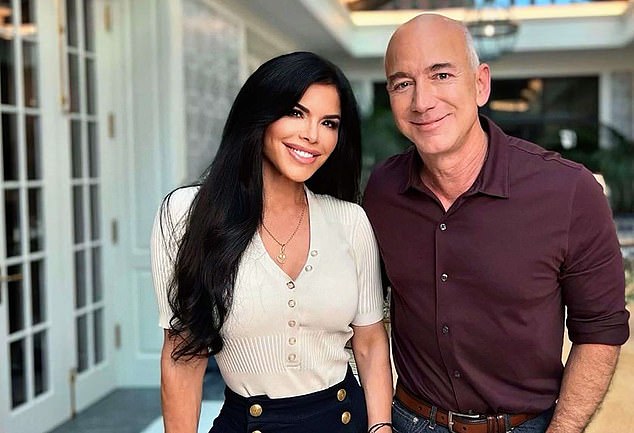 Tech steadfast: Amazon, founded by Jeff Bezos (pictured with girlfriend Lauren Sanchez) joined a list of companies saying they overhired during the pandemic