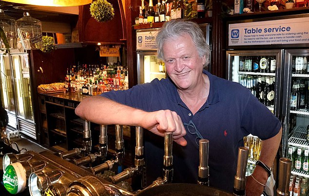 Struggle: Wetherspoon boss Tim Martin (pictured) said disparity between taxes on pubs and supermarkets was the 'biggest threat' to a recovery from Covid