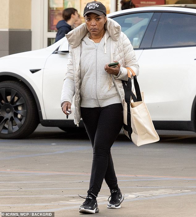 Relax time!  Angela Bassett was seen visiting a sauna in Burbank and later stocked up at a Home Good store.