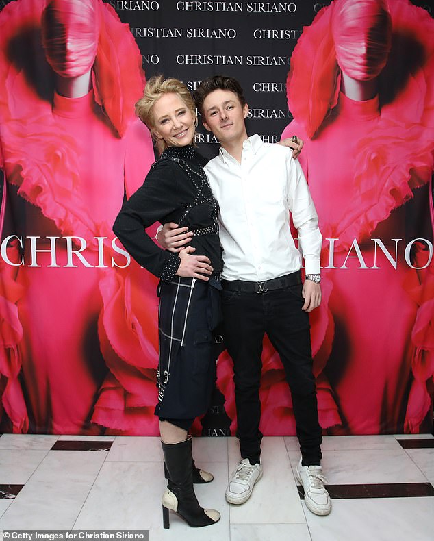 Anne Heche pictured with her son, Homer Laffoon, at the launch celebration for Christian Siriano's new book 'Dresses to Dream About' at The London West Hollywood in Beverly Hills on November 19, 2021