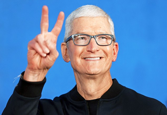 Criticism: Apple boss Tim Cook's salary is cut by more than 40 per cent this year, but he's still taking home £45m