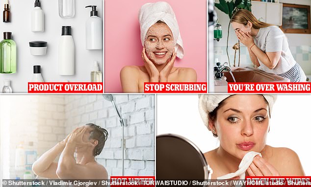 Exfoliating too much, washing with overly hot water and using too many disposable wipes are some of the biggest mistakes people make when washing their face