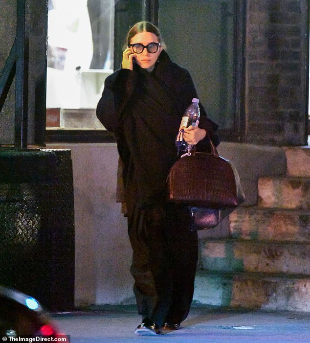 Out and about: Ashley Olsen was spotted out and about in New York City on Wednesday night, marking her first public sighting since secretly marrying Louis Eisner