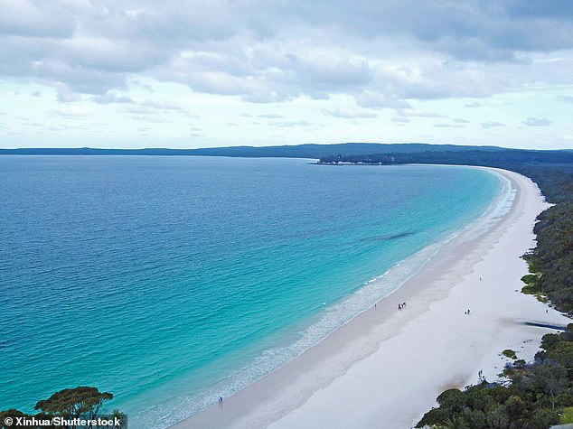 A woman who was paddleboarding in Jervis Bay (pictured) has died.  Her death is the third in the area this month.