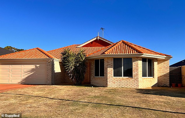 The home of Karen and Chris Mettimano (pictured) in the coastal suburb of Yanchep, south of Perth, Western Australia, is sinking into the ground