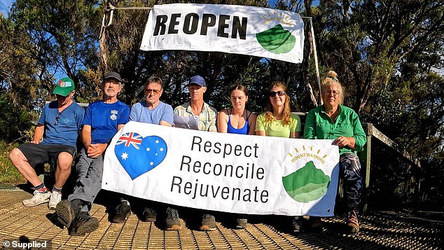 A group of protesters (pictured) scaled Mount Warning on Australia Day, defying a ban imposed out of respect for Aboriginal custodians.