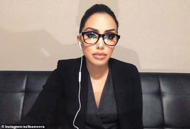 Sameera Khan (pictured), a US-based former beauty queen, claimed on Twitter last night that she was meeting with the ruling powers of Afghanistan via the social media app.