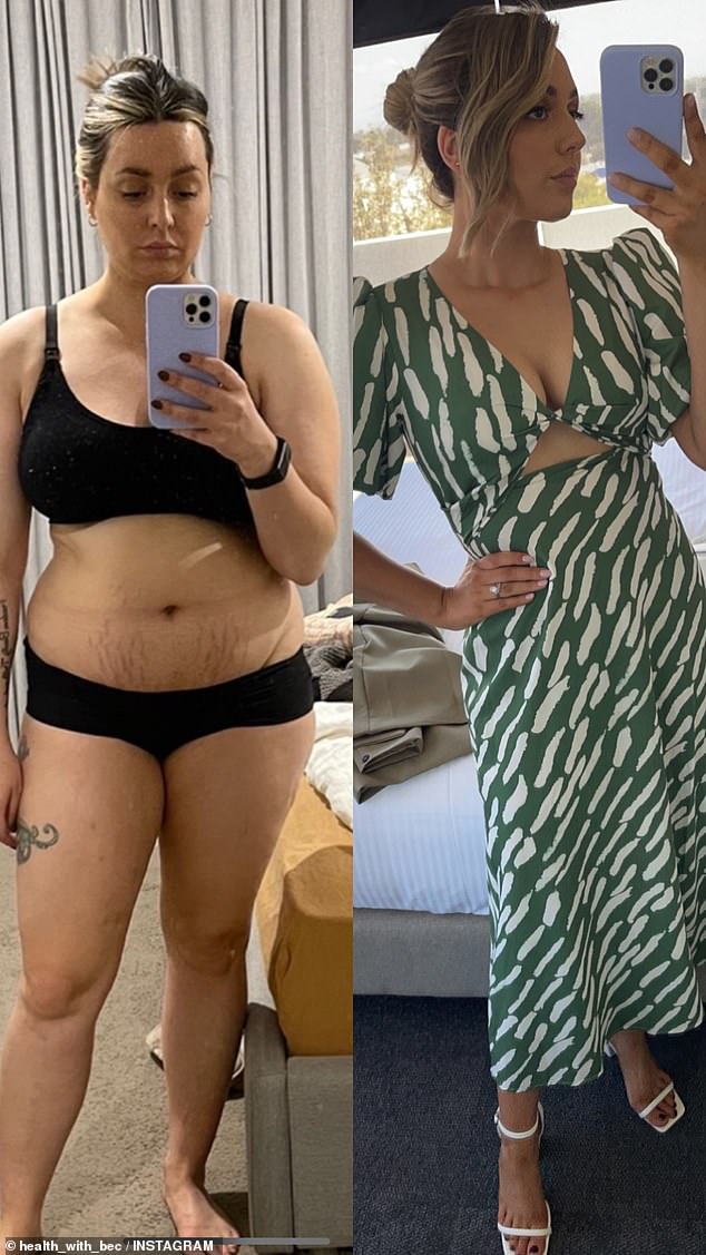 BEFORE & AFTER: A new mom has revealed how she lost 25lbs in just five months after she set out to lose the feel-good weight in a dress at a friend's wedding.