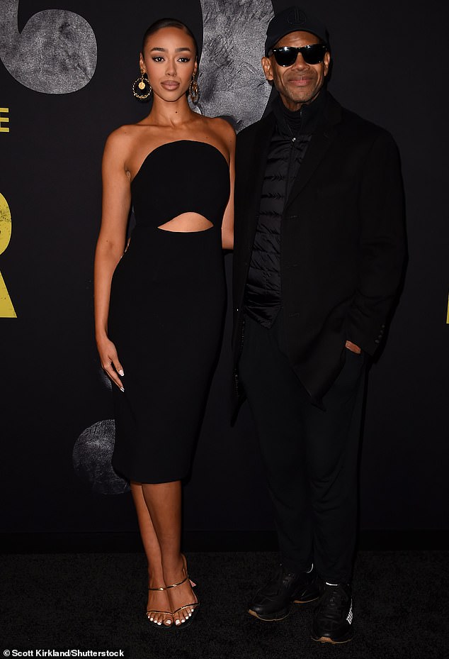 Stealing the spotlight: Legendary music producer Jimmy Jam, 63, brought his stunning daughter Bella Harris, 22, to the Los Angeles premiere of Fear on Saturday.