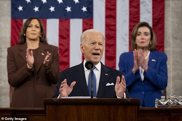 President Biden will deliver a State of the Union address to Congress on February 7 after accepting an invitation from President Kevin McCarthy.  He is pictured above giving the address last year.