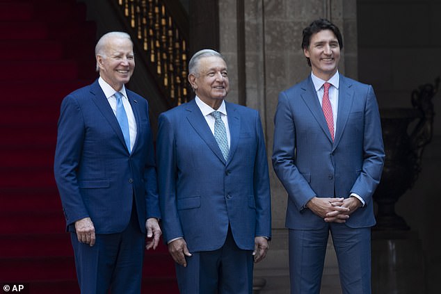 President Joe Biden, Mexican President Andres Manuel Lopez Obrador, and Canadian Prime Minister Justin Trudeau meet at the 10th North American Leaders' Summit