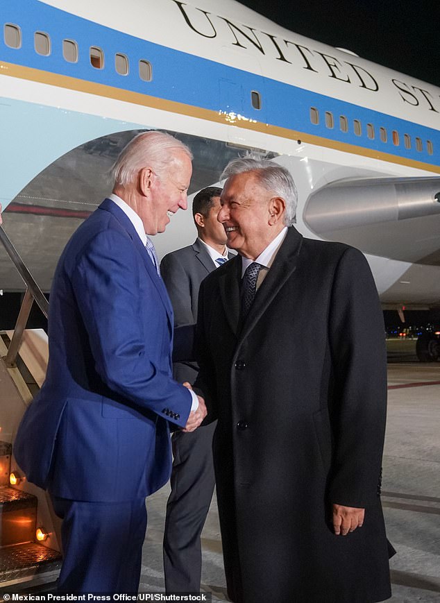 President Joe Biden met with Mexican President Andrés Manuel López Obrador on Monday night.  The two men shared an hour's ride to the city.