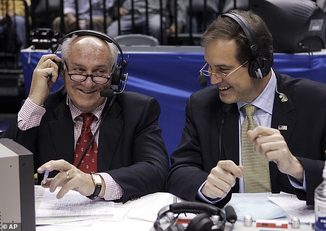 Billy Packer (left), an Emmy Award-winning college basketball broadcaster, died Thursday