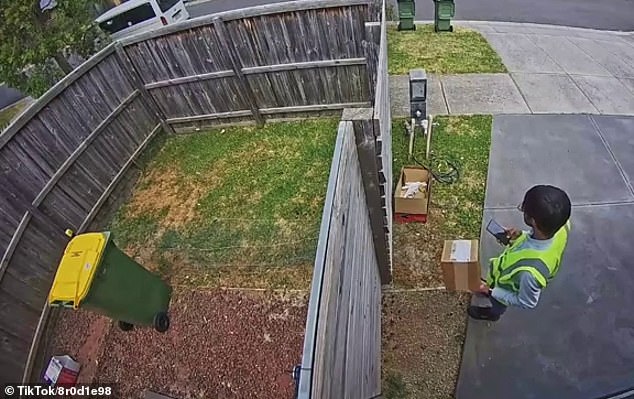 A cheeky courier sent internet users into hysterics after footage of him throwing a 'fragile' package over the fence went viral, as the irate customer struck back.