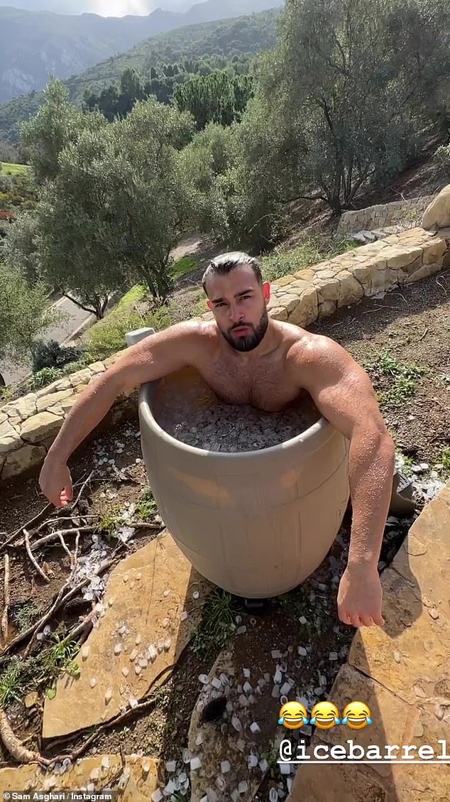 The latest: Britney Spears' husband Sam Asghari, 28, shared a clip of himself taking an ice bath on Wednesday, a day after the 41-year-old pop star made headlines for alluding to to her past relationship with Justin Timberlake, 41.