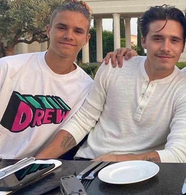 'Well done little brother': Brooklyn Beckham congratulated brother Romeo on signing for Brentford's B-team this week