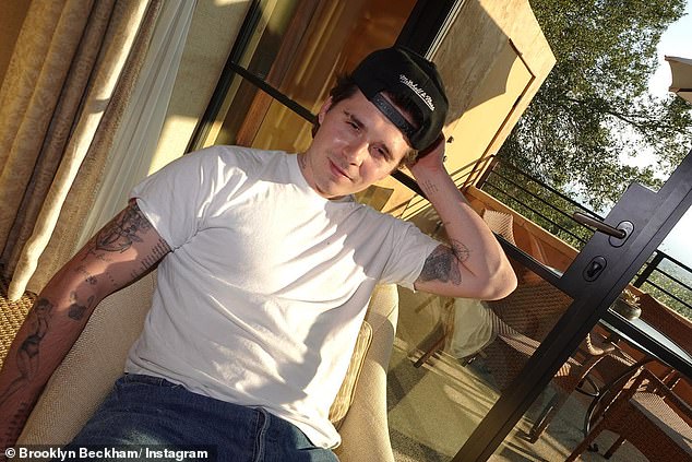 Health: Brooklyn Beckham showed off his taste for very expensive wine on Tuesday while sampling a gift bottle of £794 red