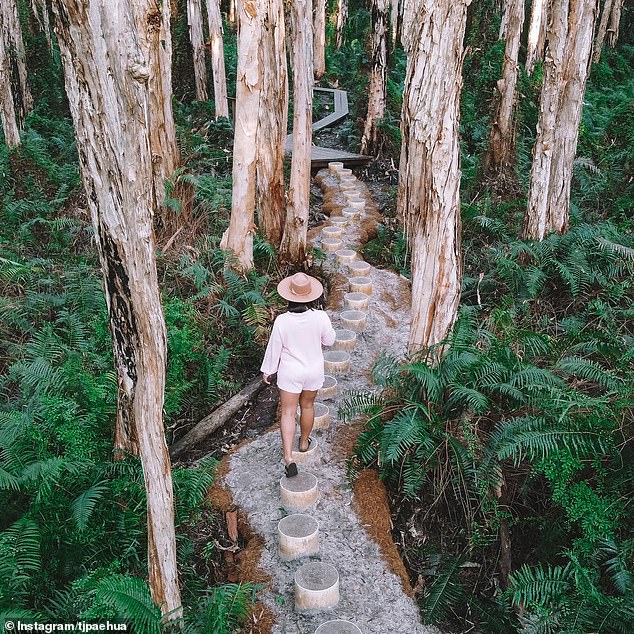 Agnes Water residents were overrun by tourists looking to get an Instagram famous photo on a local walk (above)