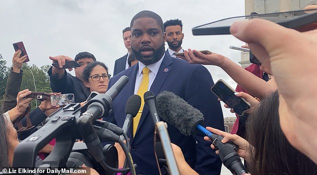 Florida Republican Representative Byron Donalds held an impromptu press conference on the steps of the US Capitol.