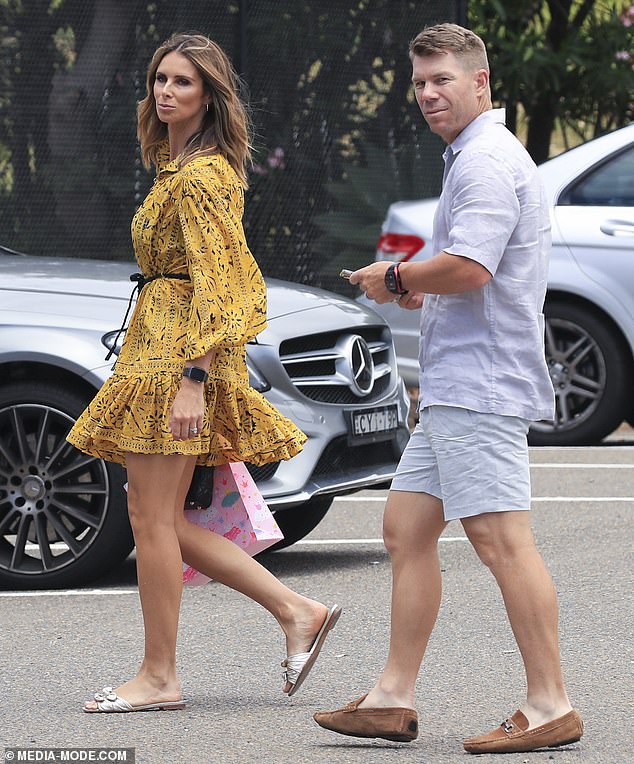 David Warner and his wife Candice were every inch the glamorous cricket couple when they stepped out in Sydney on Saturday.  both in the photo