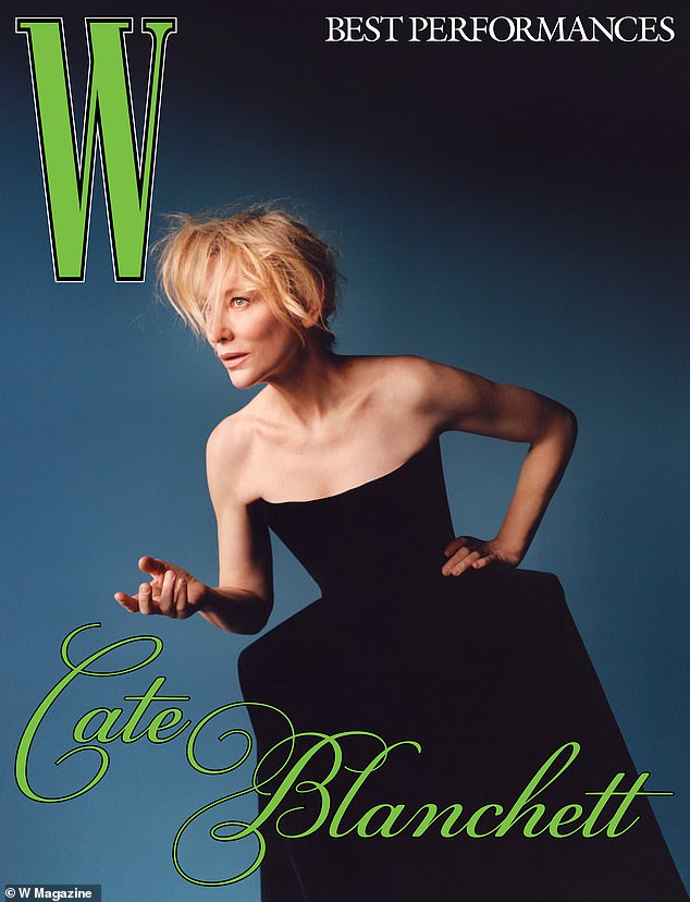 Cover and screen icon: Cate Blanchett, 53, looked stunning on the cover as one of the features of W magazine's Best Performances issue.