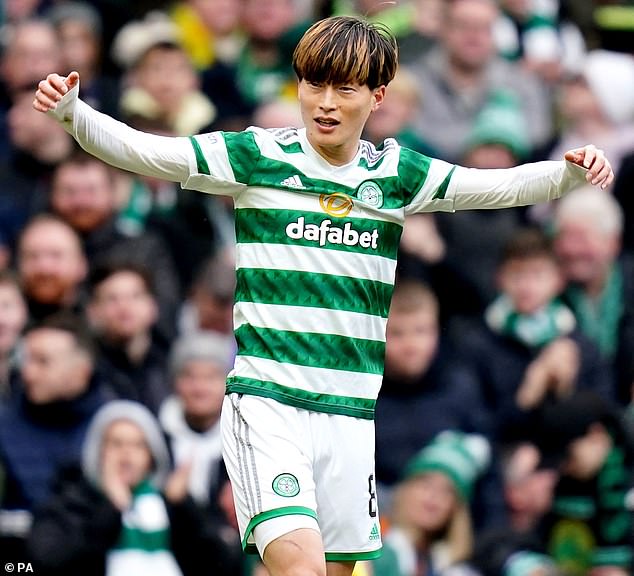 Celtic's Kyogo Furuhashi scored a brace against Morton as he reached 20 goals for the season