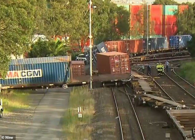 Chaos as a freight train derails in Sydney Banksmeadow