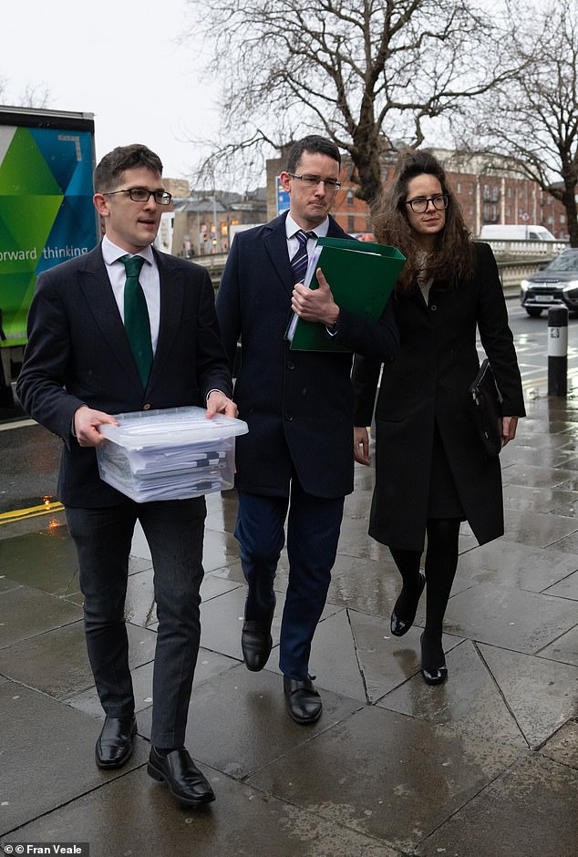 Enoch Burke (centre) was sacked from Wilson's Hospital School in Multyfarnham, Co. Westmeath, on Friday.