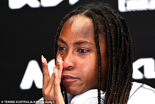 Coco Gauff, 18, was left in tears after her fourth-round singles elimination at the Australian Open.