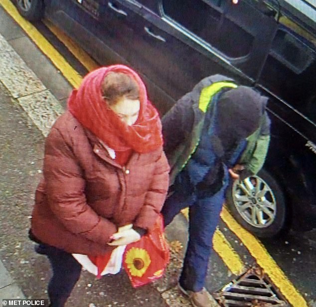 Police posted this photo of Constance Marten and Mark Gordon outside East Ham station at around 11:45am on January 7.