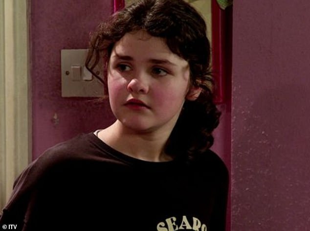 Dramatic: Coronation Street is set for some unsettling scenes this week when 12-year-old Hope Stape, played by Isabella Flanagan, gets a new pet.