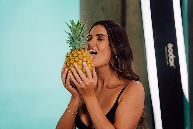 Chloe Fisher (pictured) stunned in a photo shoot for her new spirits brand, Hard FIZZ, this weekend