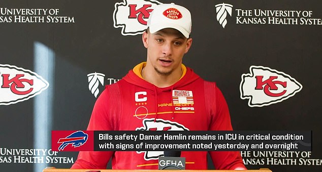 Chiefs quarterback Patrick Mahomes revealed that he prayed for Damar Hamlin after her collapse on Monday