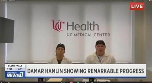 Doctors at the University of Cincinnati addressed the media about Hamlin's condition on Thursday.